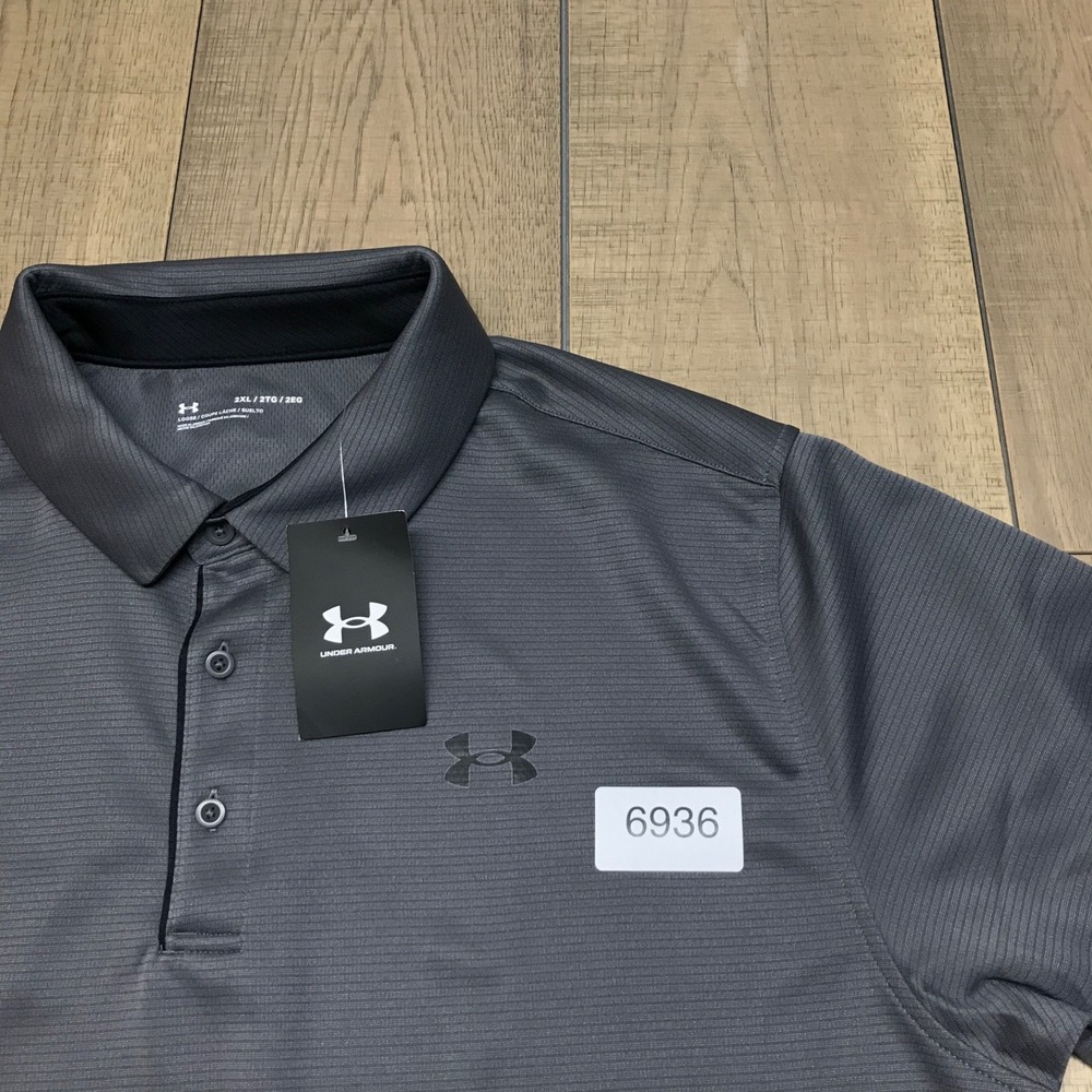 Under armour Polo Shirt Mens Size 2XL Gray Tech Golf Performance Short Sleeve UA - Picture 12 of 12